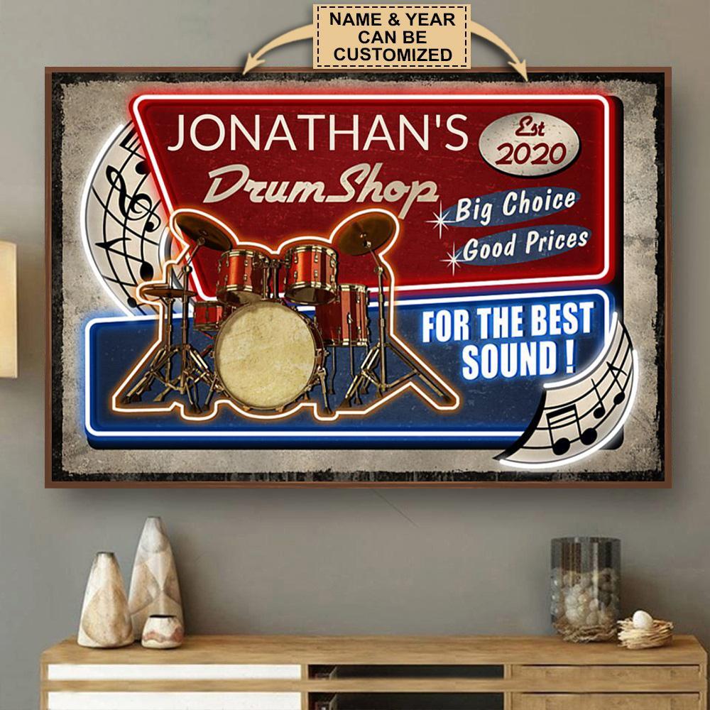 Aeticon Gifts Personalized Drum Shop Best Sound Canvas Mom Dad Gift Home Decor