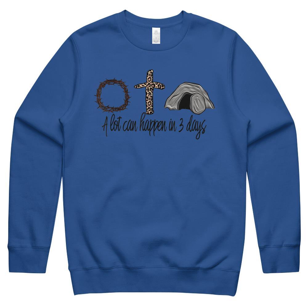 A Lot Can Happen In 3 Days Jesus Easter Resurrection Leopard Crewneck Sweatshirt