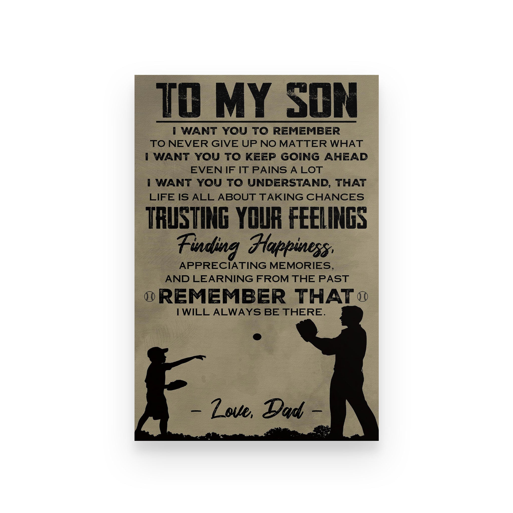 Tennis poster dad to son I want you to remember