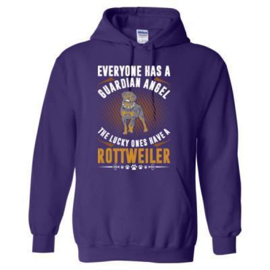 AGR Everyone Has A Guardian Angel The Lucky Ones Have A Rottweiler – Heavy Blend™ Hooded Sweatshirt