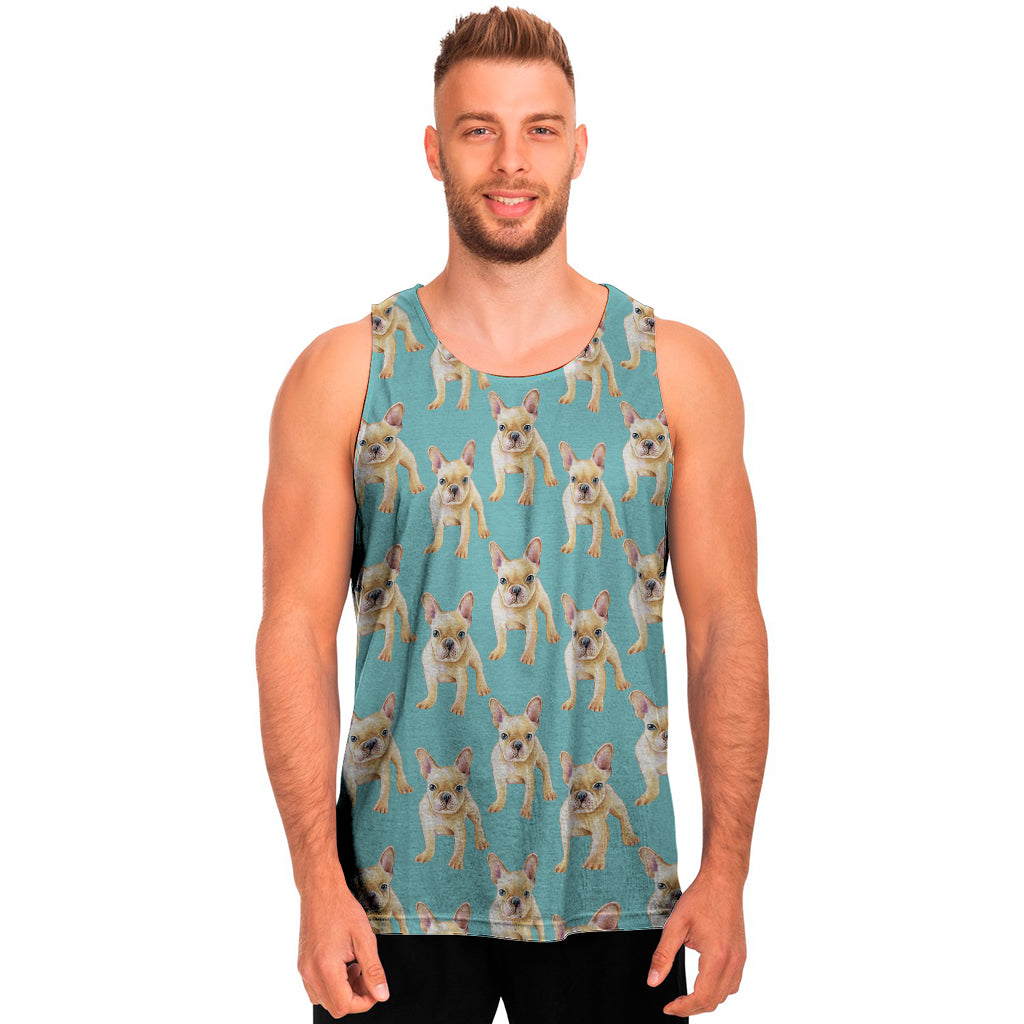 Watercolor French Bulldog Puppy Print Men’S Tank Top