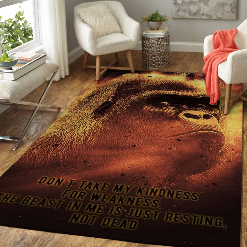 gorilla quote – Animals Area Rug Carpet