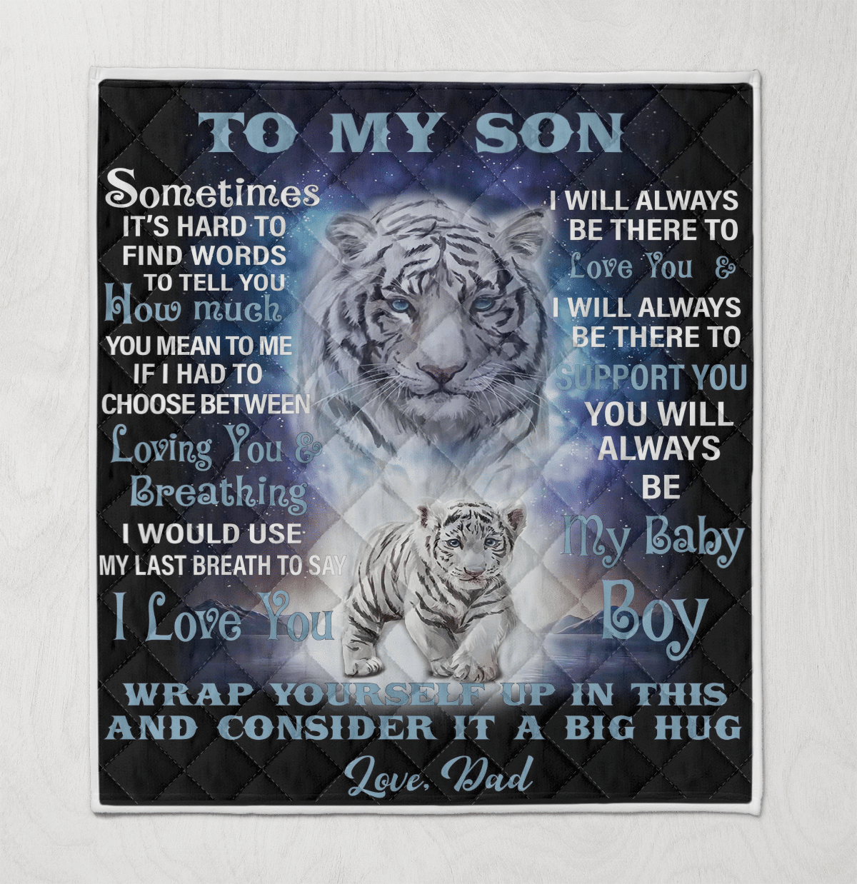 Wooni To My Son White Tiger Blanket Quilt Wq271231