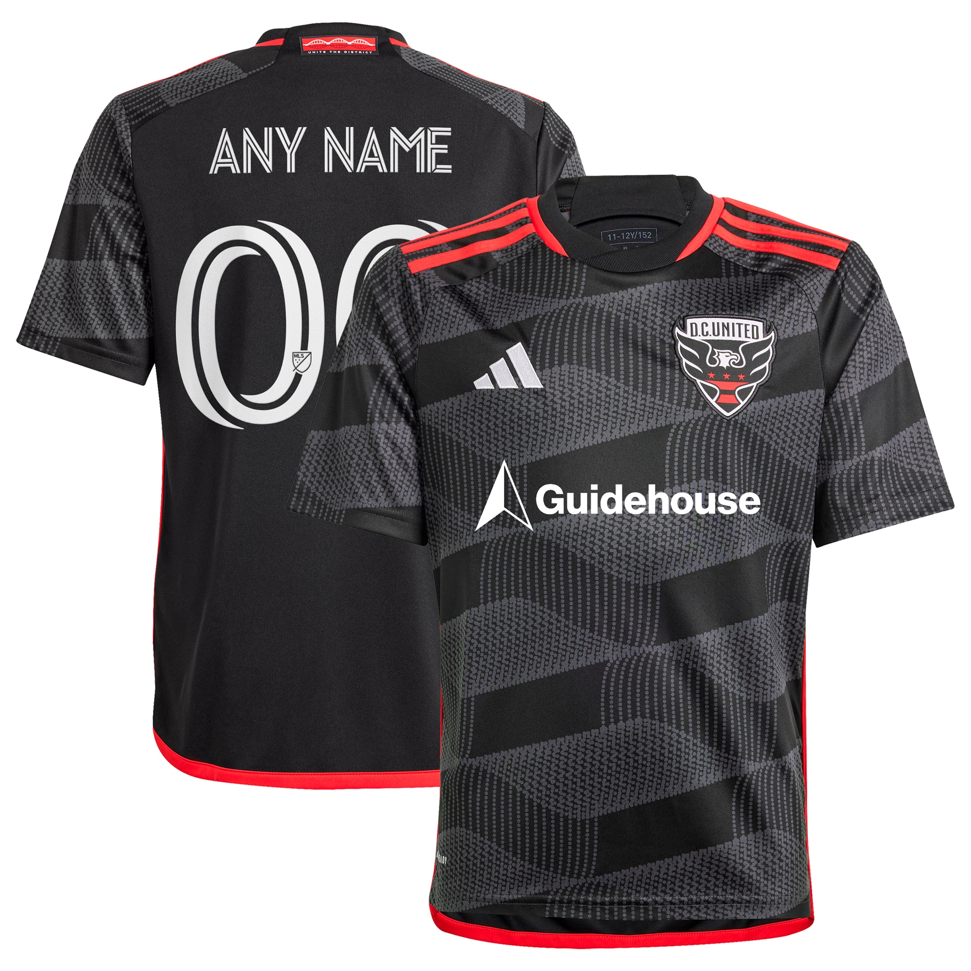 D.C. United Youth 2024 The Icon Kit Replica Custom Jersey  Black