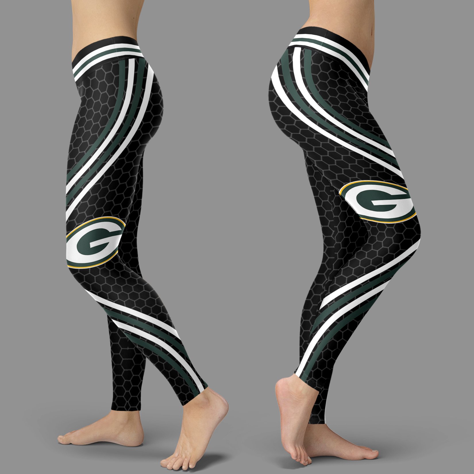 Black Curve Green Bay Packers Leggings