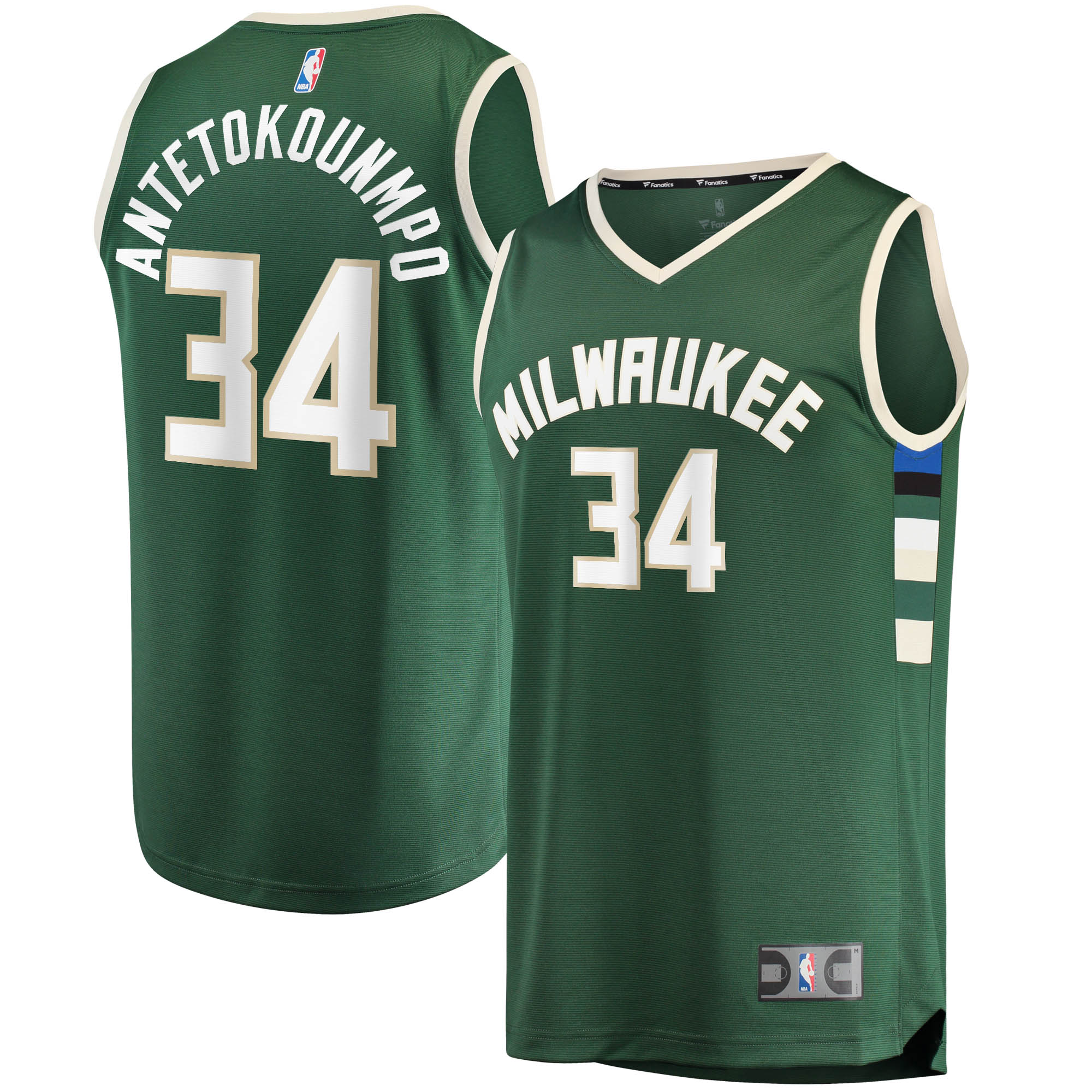 Giannis Antetokounmpo Milwaukee Bucks Big & Tall Fast Break Player Jersey – Hunter Green – Icon Edition