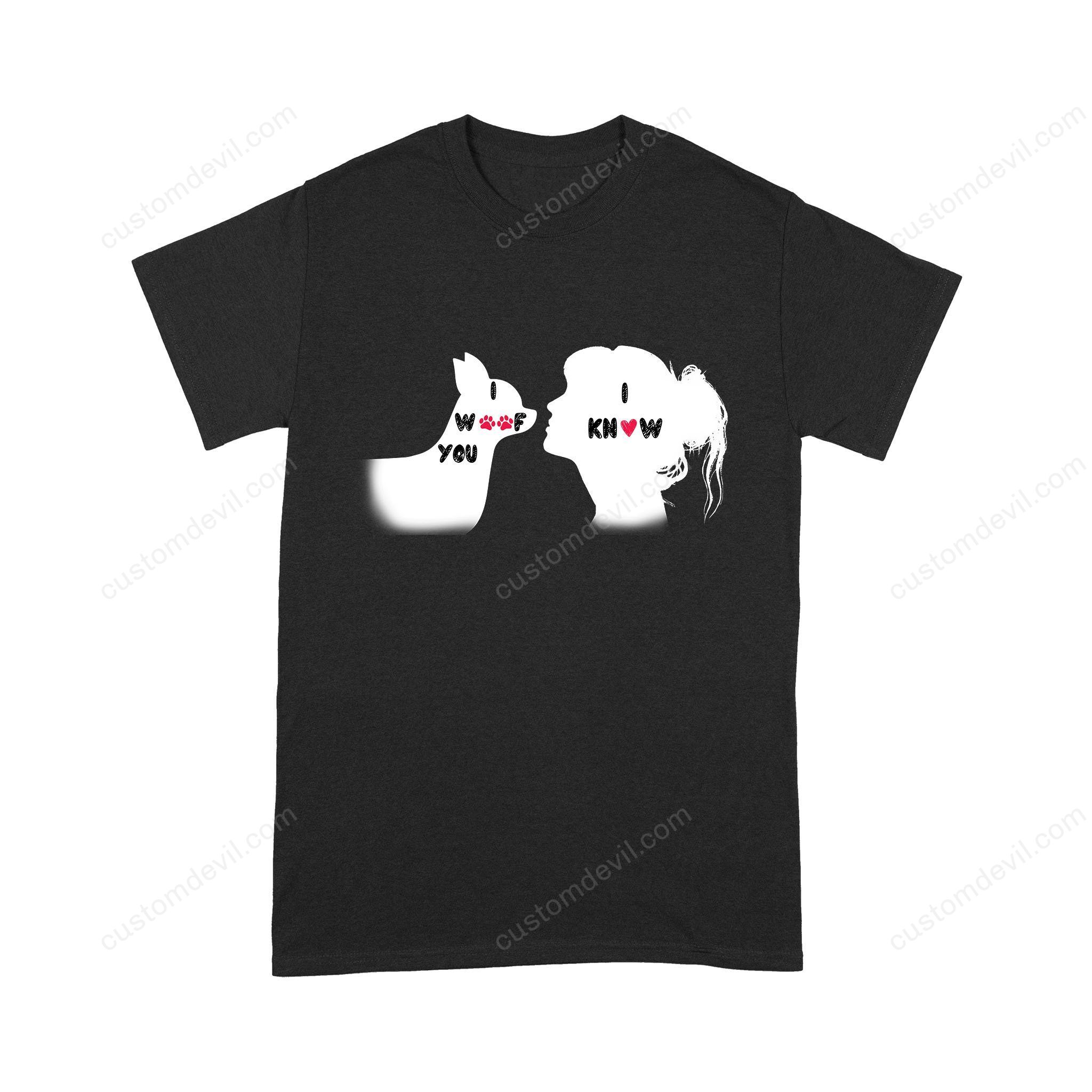 Personalized I Woof You Chihuahua Dog T-Shirt