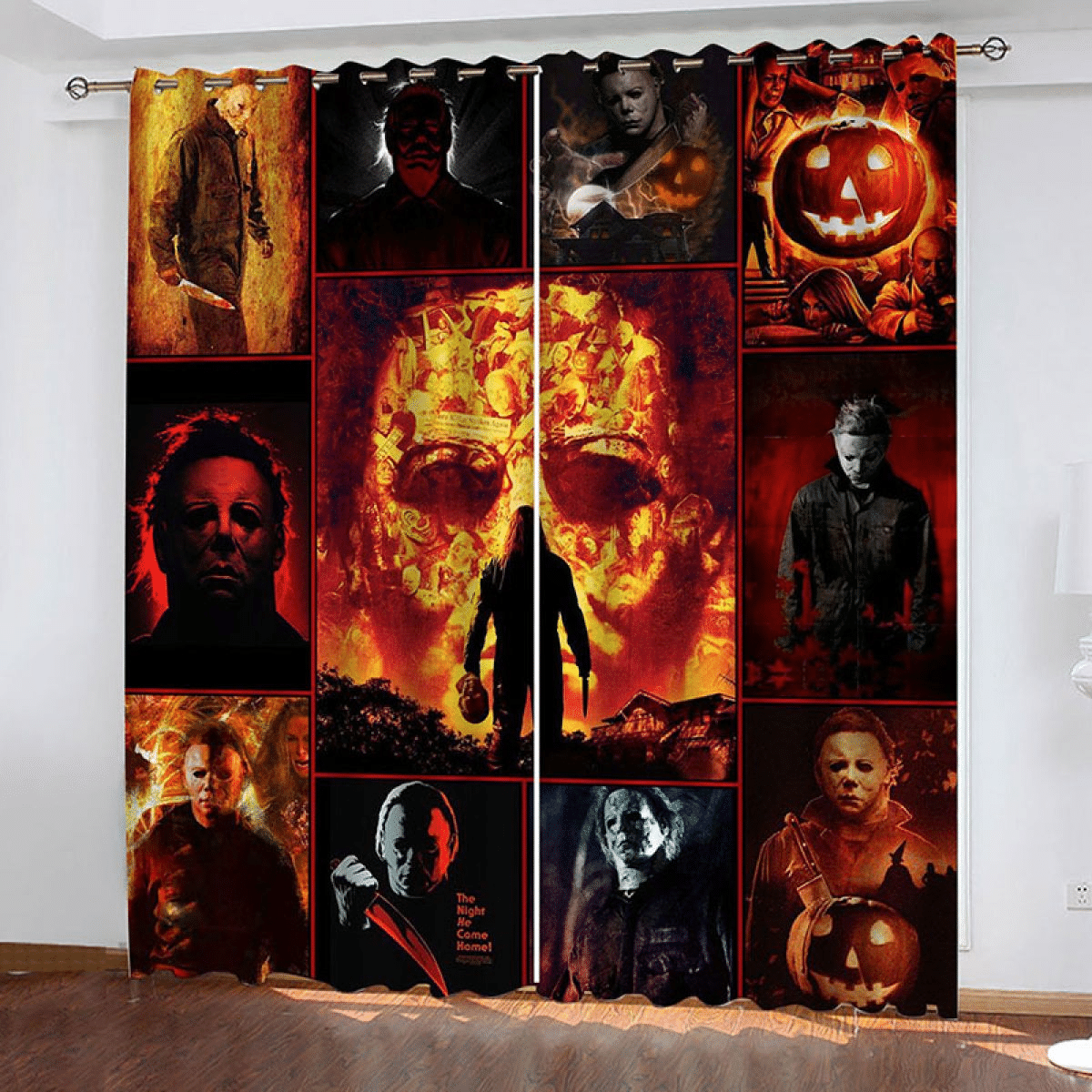 3D Printed Micheal Myers Horror Killer Halloween Curtain Av0001111