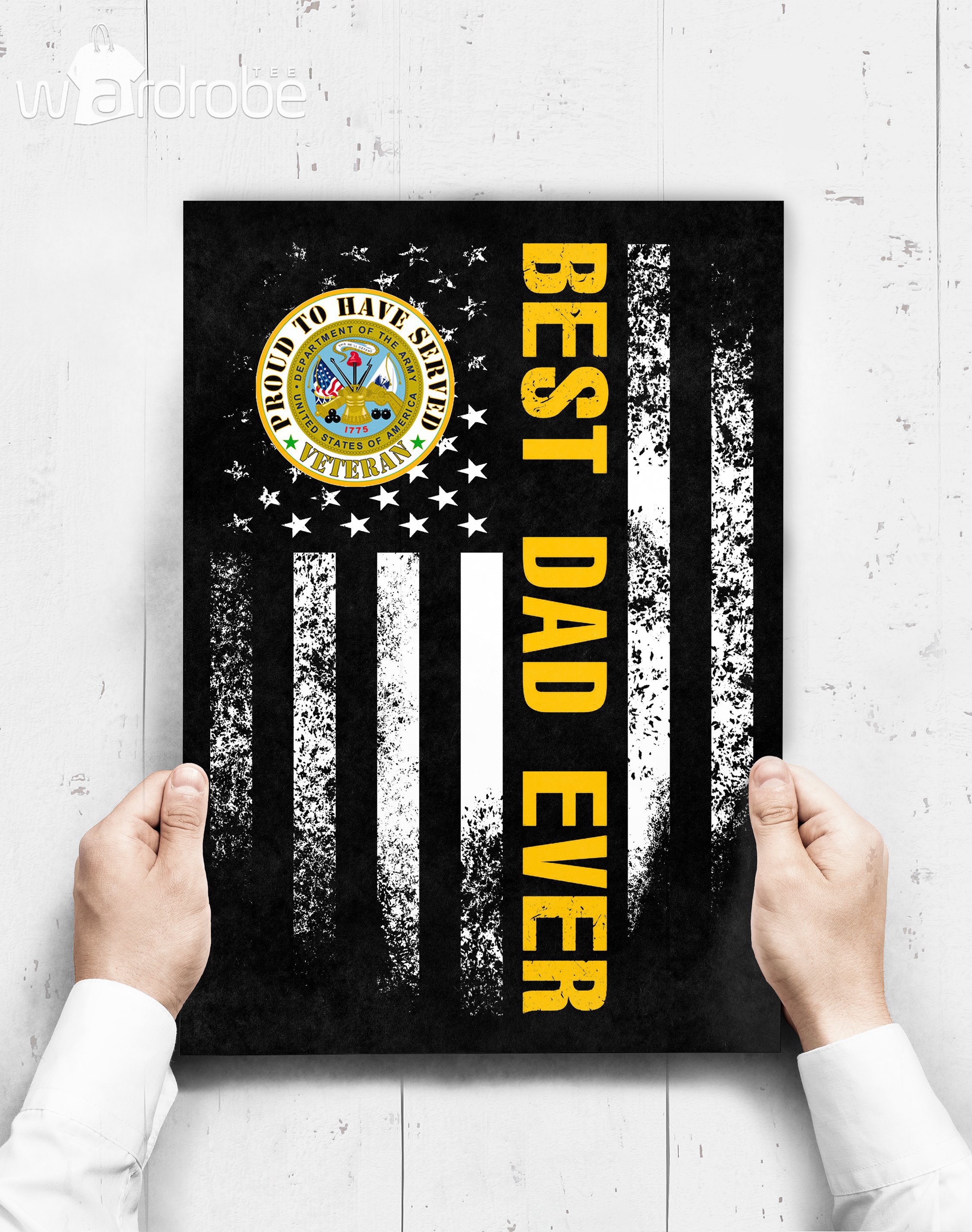 Custom Poster Best Dad Ever Proud To Have Served Veteran – Gift For Dad