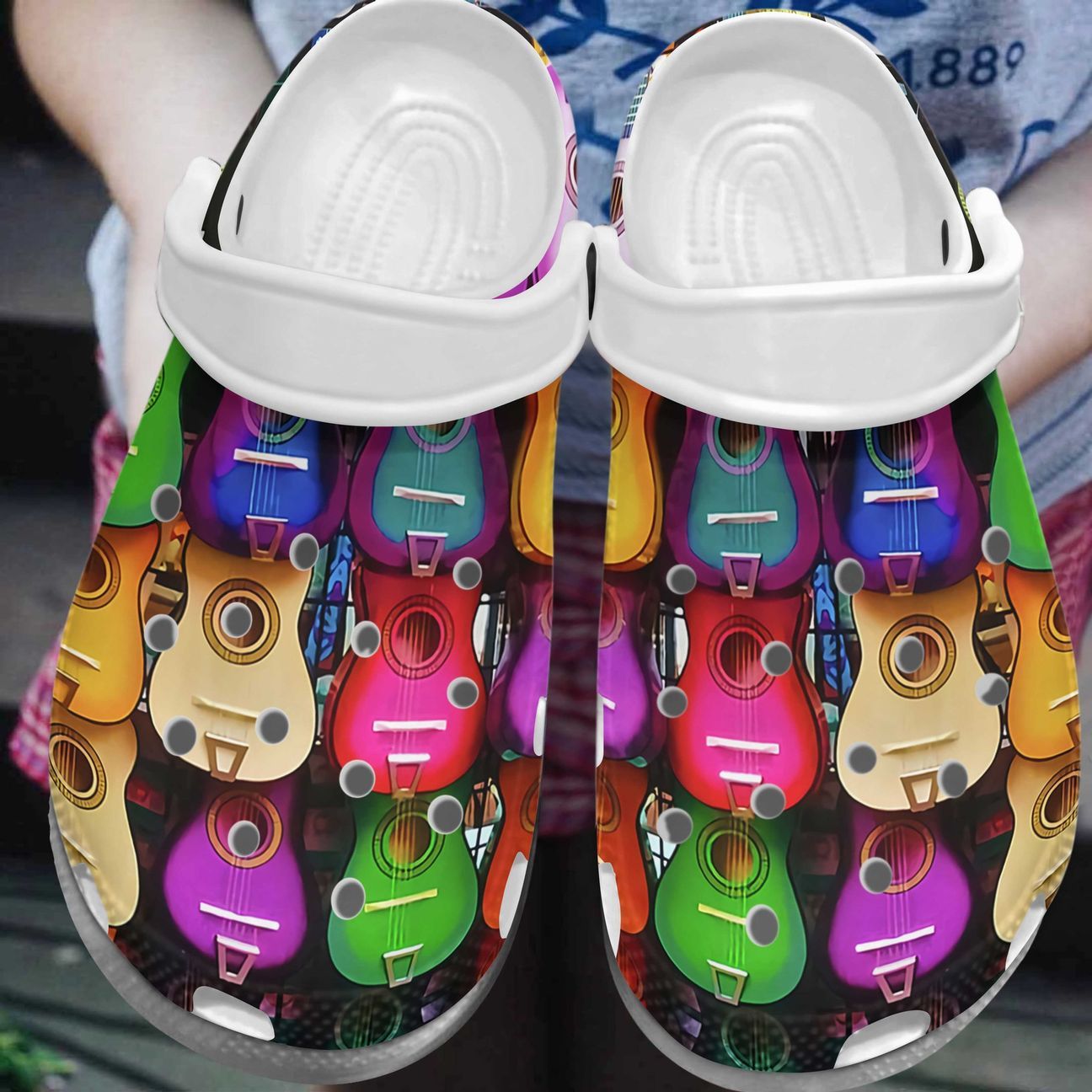 Ukulele Personalized Clog, Custom Name, Text, Color, Number Fashion Style For Women, Men, Kid, Print 3D Colorful Ukuleles