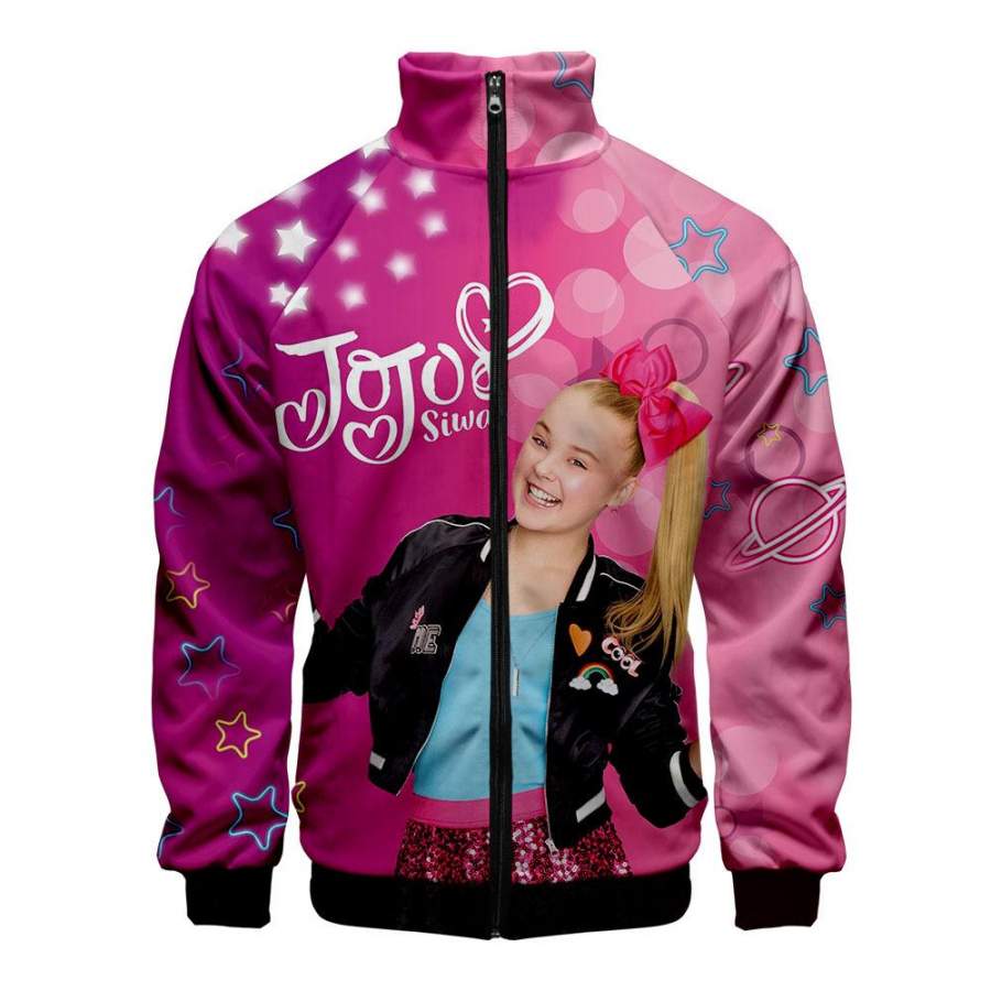 Jojo Siwa Print Casual Stand Collar Hoodie Adult Fashion Fleece Catching Sweatshirt