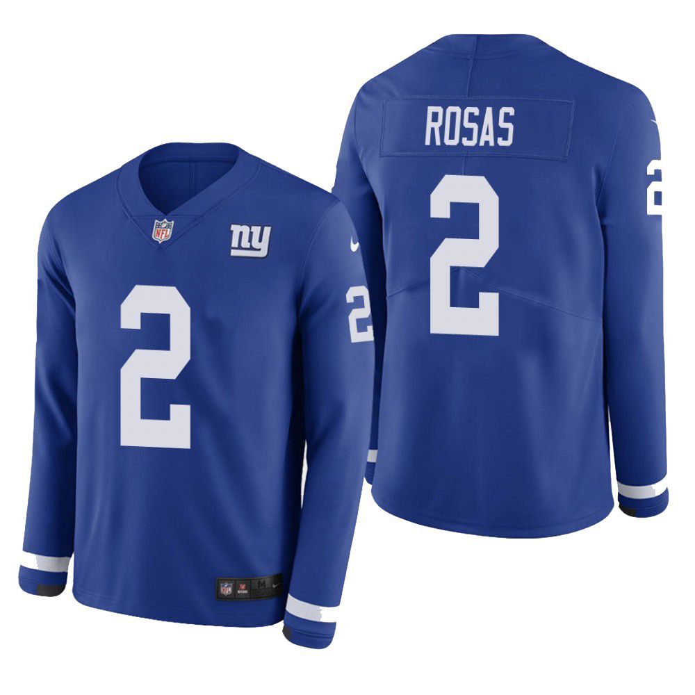 New York Giants Aldrick Rosas Therma Long Sleeve Mens Jersey Blue