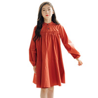 6 to 16 years kids teen girls long sleeve cotton casual flare dress children girl fashion fall winter buttoned dresses clothing alx