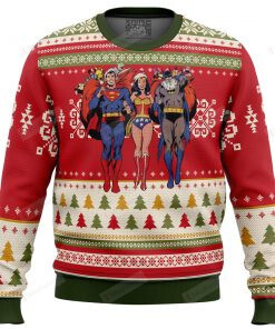 Batman Superman Wonder Woman Ugly Christmas Sweater, All Over Print Sweatshirt