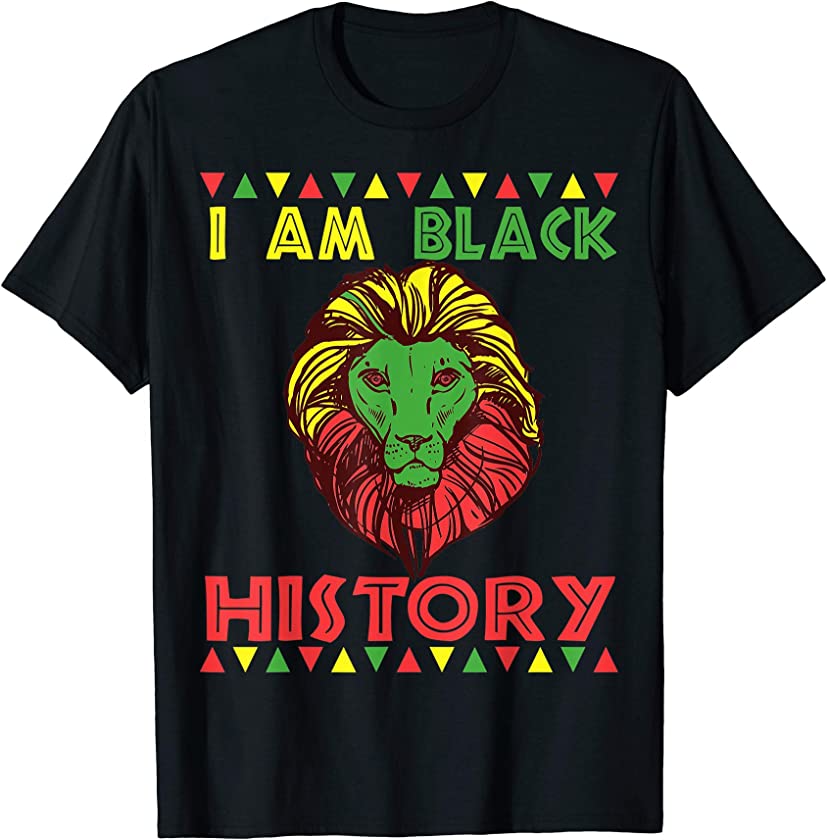 African American Black Pride Lion I Am Black History Month T-Shirt