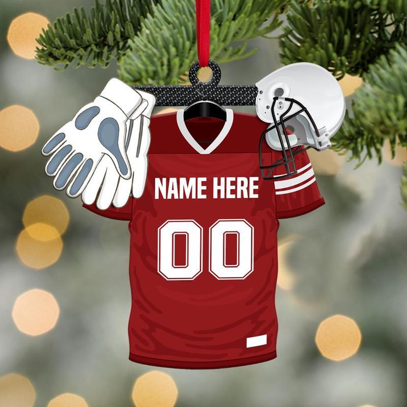 Football Unifrom Personalized Flat Ornament Gift For Football Players