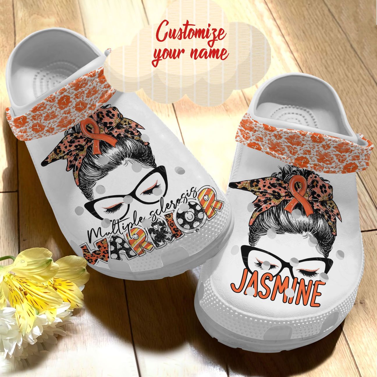 Multiple Sclerosis Personalized Personalize Clog, Custom Name, Text, Fashion Style For Women, Men, Kid, Print 3D Warrior