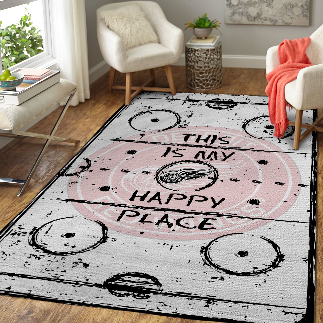 Detroit Red Wings Rug – This Is My Happy Place