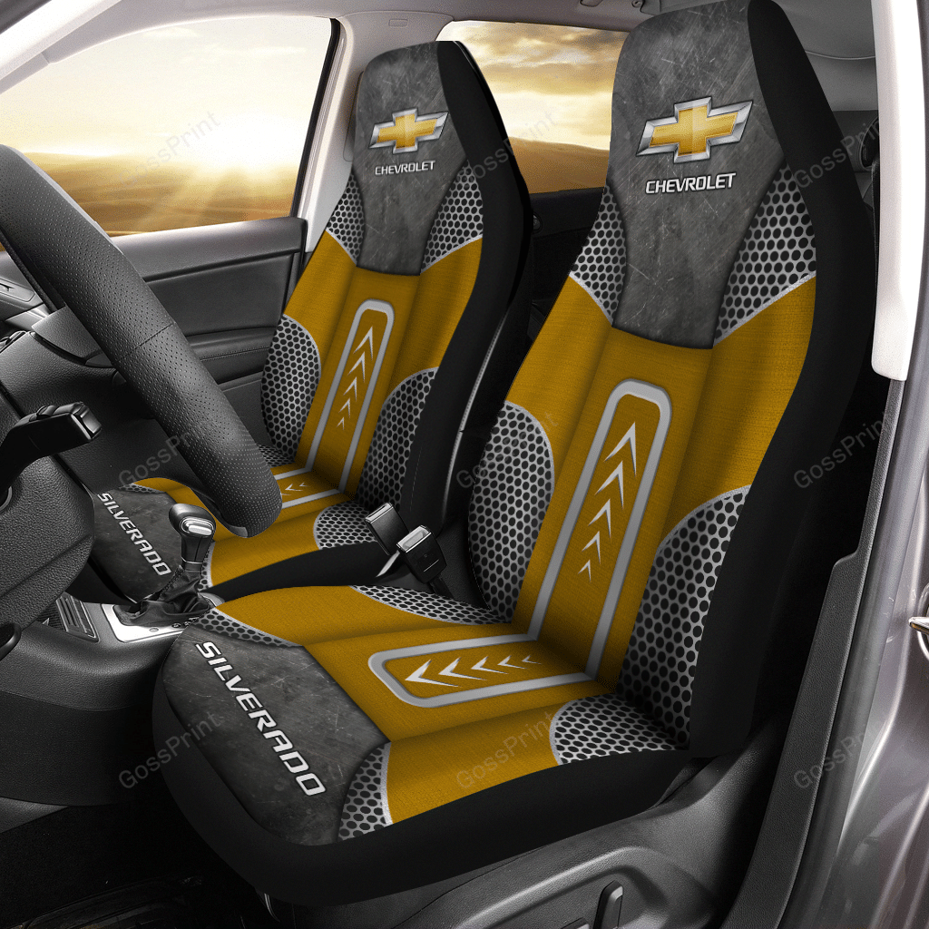 Chevrolet Silverado Car Seat Cover (Set Of 2) Ver10 (Yellow)