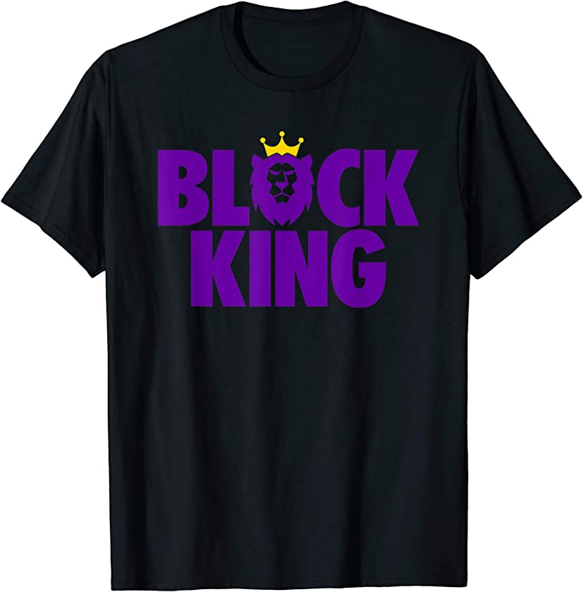 Black King African American Pride Mens Boys Lion T-Shirt