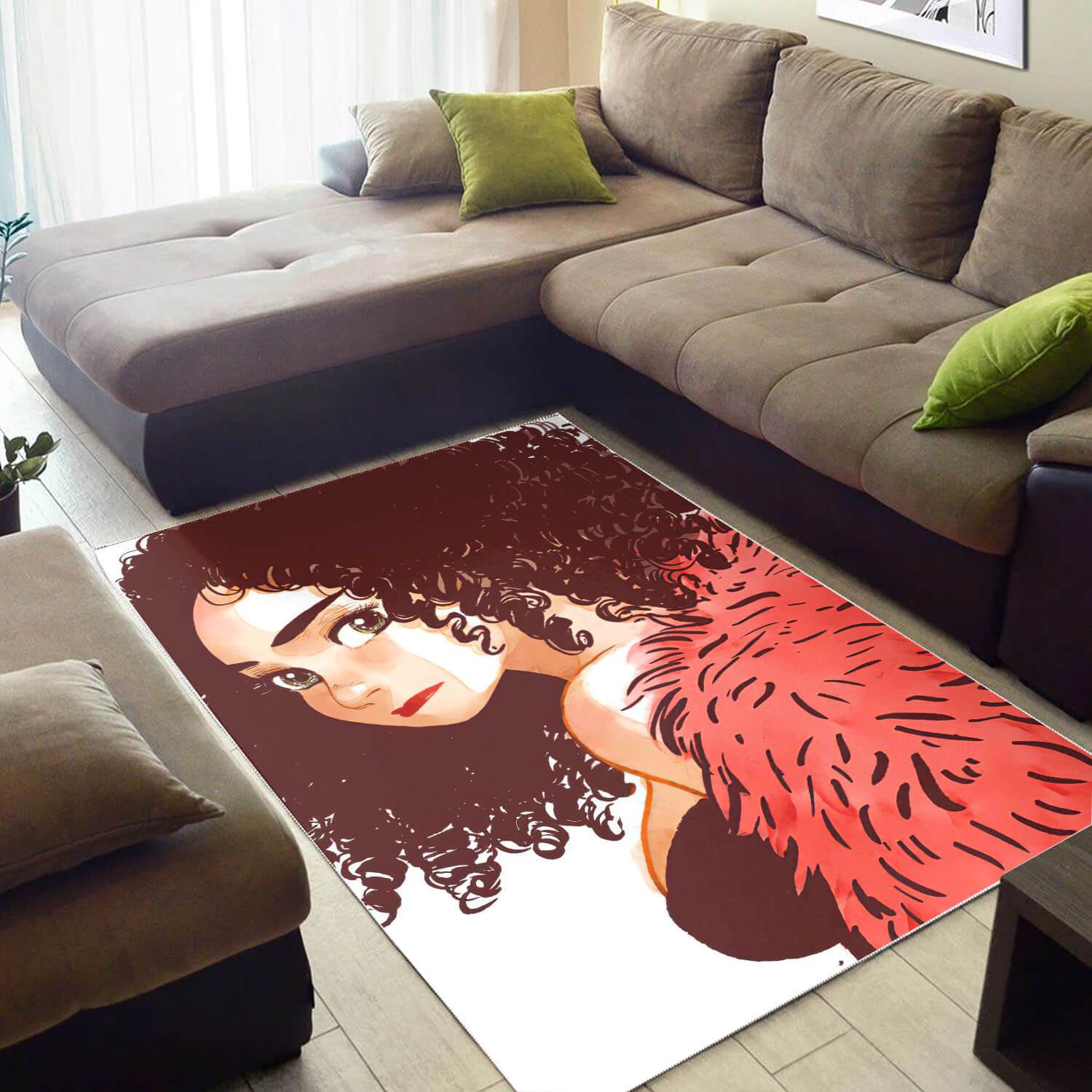 Afrocentric Area Rugs Pretty Melanin Poppin Girl African Design Floor Rug Afrocentric Themed Decor WBG06333