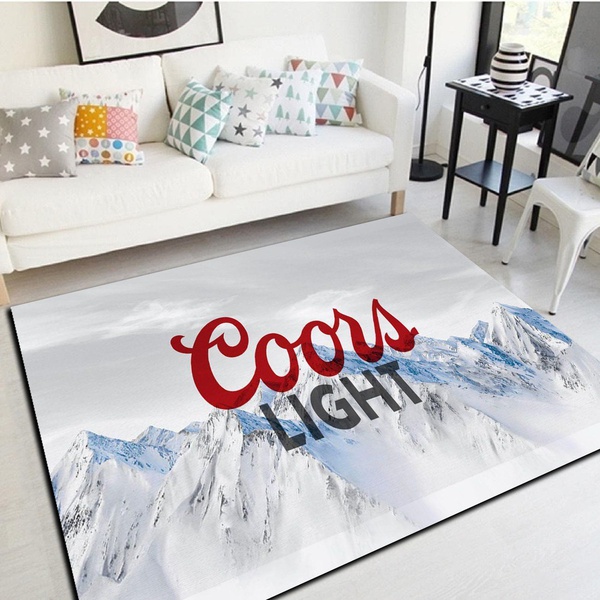 Coors Light Logo Inspired Area Rug, Living Room Bedroom Carpet, Floor Mat