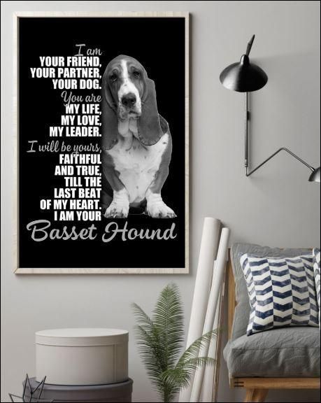 Basset Hound I Am Your Friend Your Partner Your Dog  Canvas Dogs Lovers Gifts Wall Art Home Decor