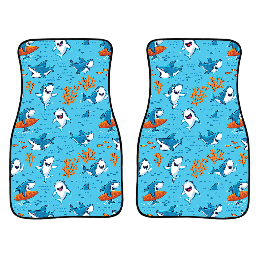 Cute Shark Pattern Print Front Car Floor Mats