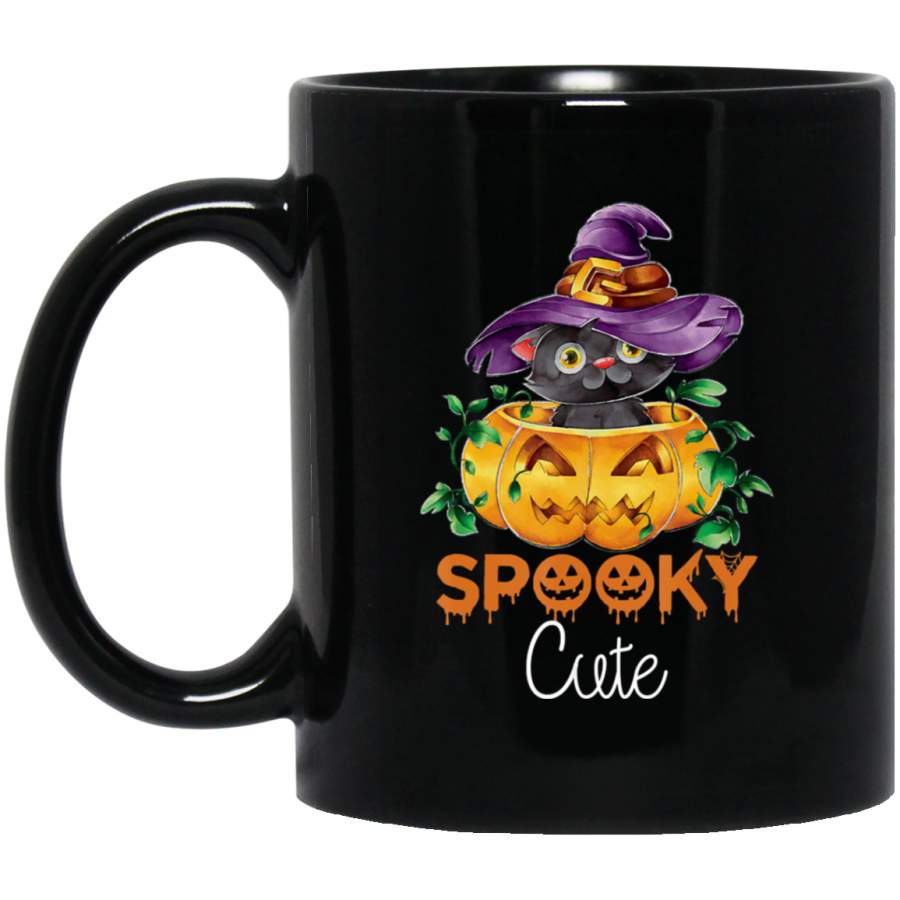 Spooky Cute Happy Halloween Kitten Cat Pumpkin Coffee Mug