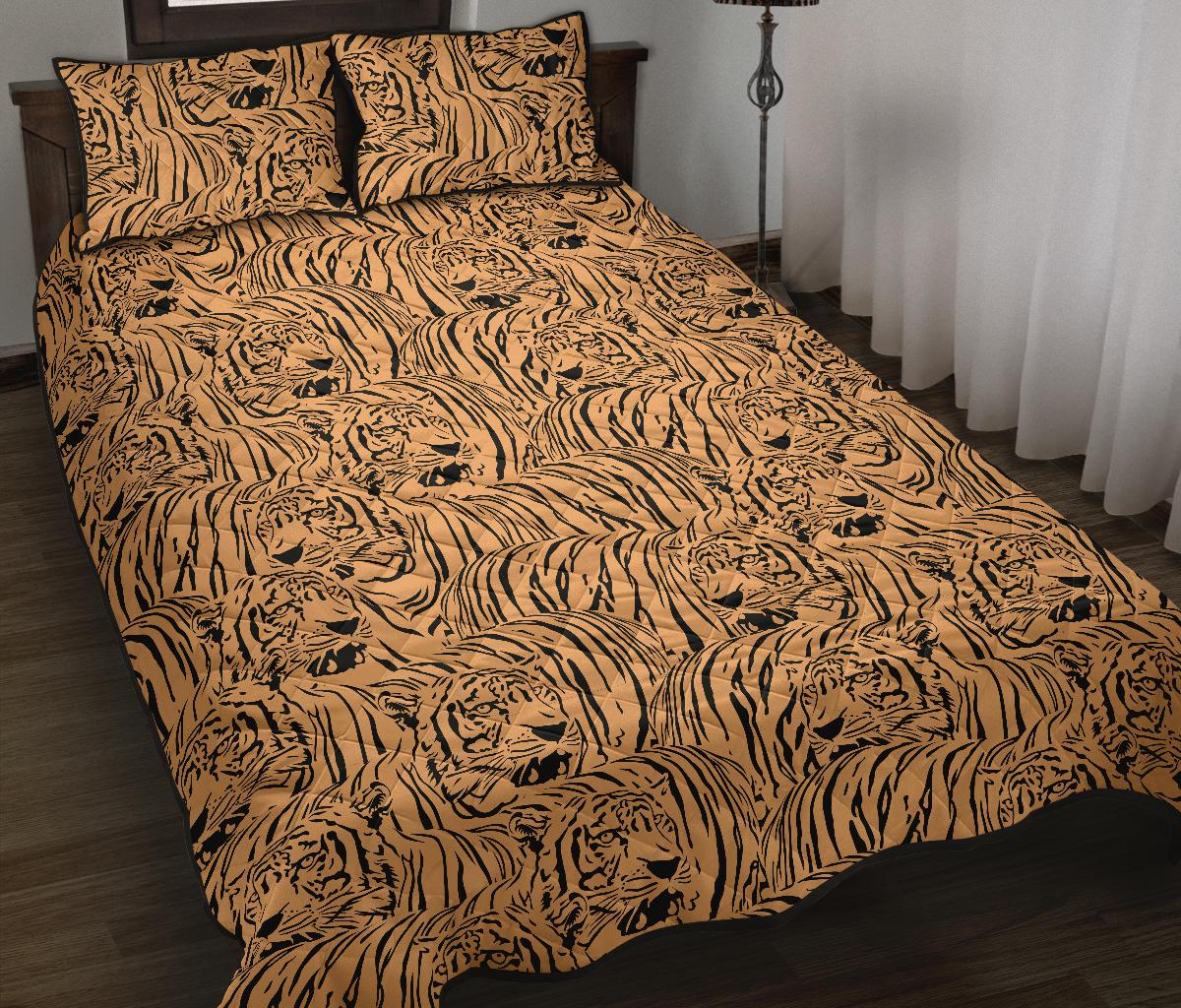 Bengal tigers pattern Quilt Bed Set