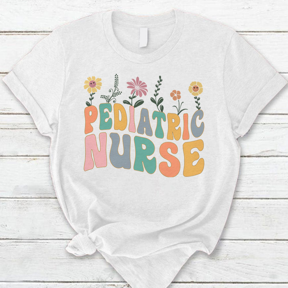 Pediatric Nurse Flower Shirt, Nurse Life Shirt, Nurse Flower Face Shirt Hk10 Trhn