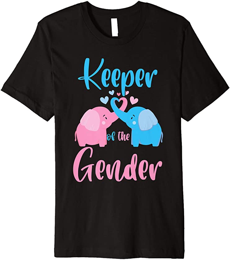 Keeper of the Gender Elephant in blue and pink – party idea Premium T-Shirt