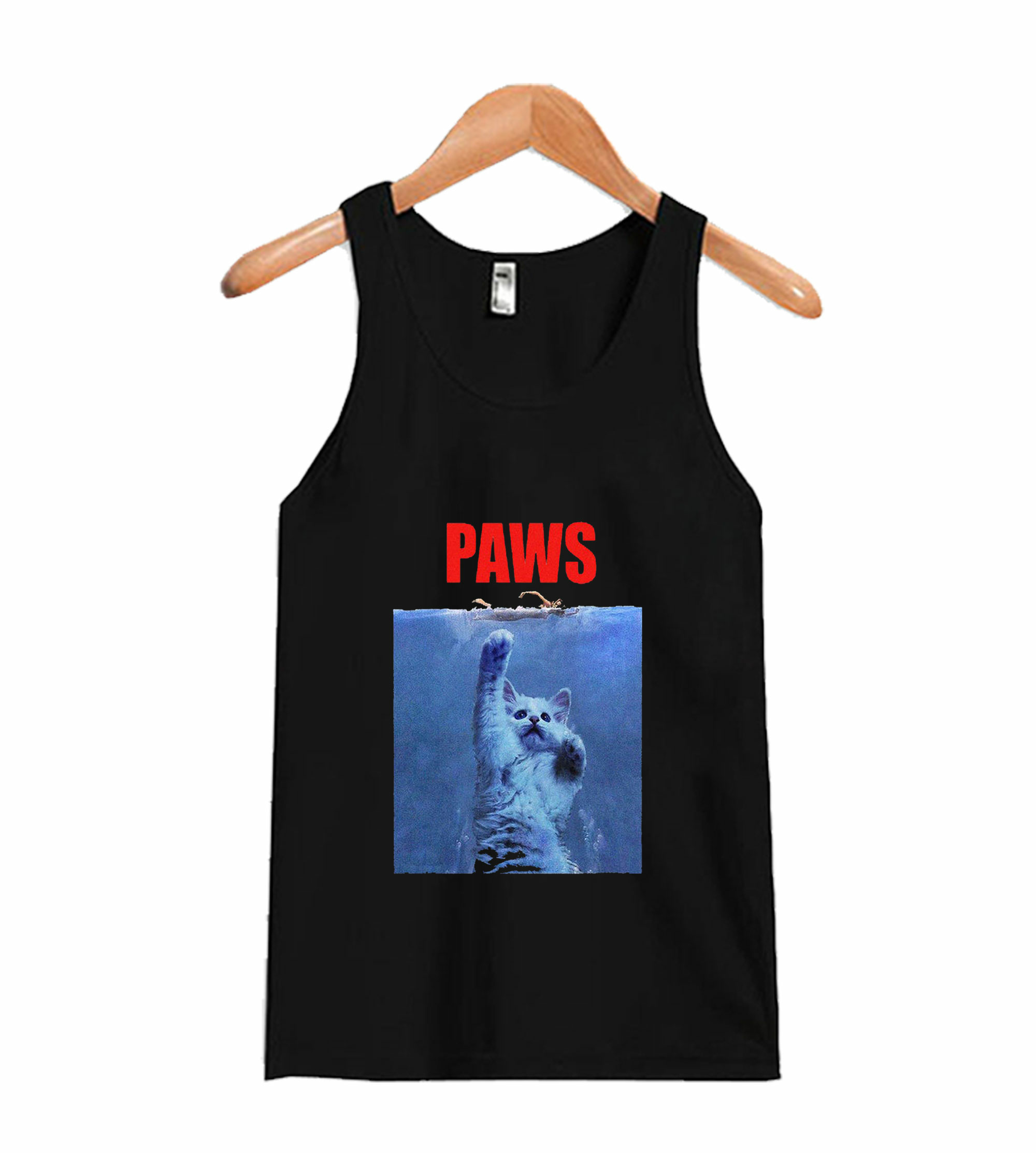 Paws Cat Kitten Meow Parody Hipster Men’S Tank Top