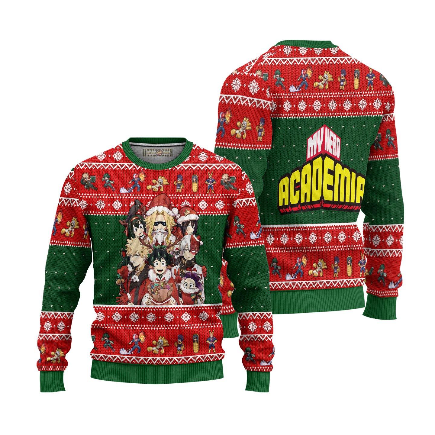 Bnha Ugly Christmas Sweater My Hero Academia Anime Xmas Gift