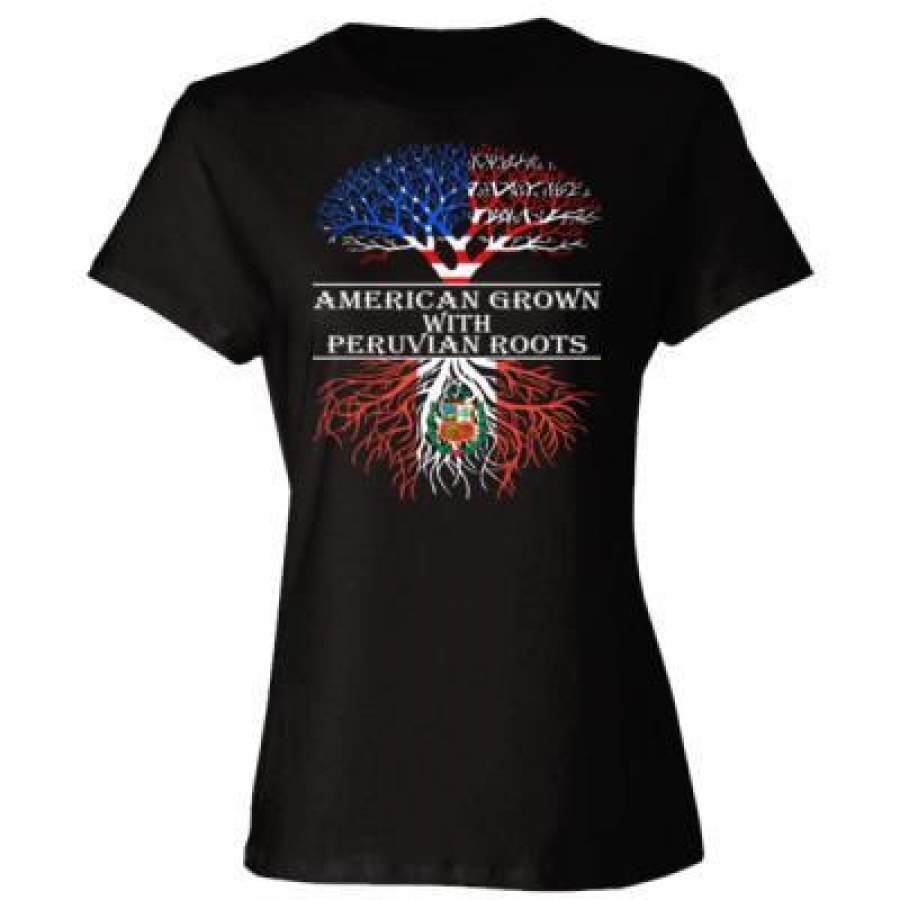 AGR American Grown With Peruvian Roots – Ladies’ Cotton T-Shirt