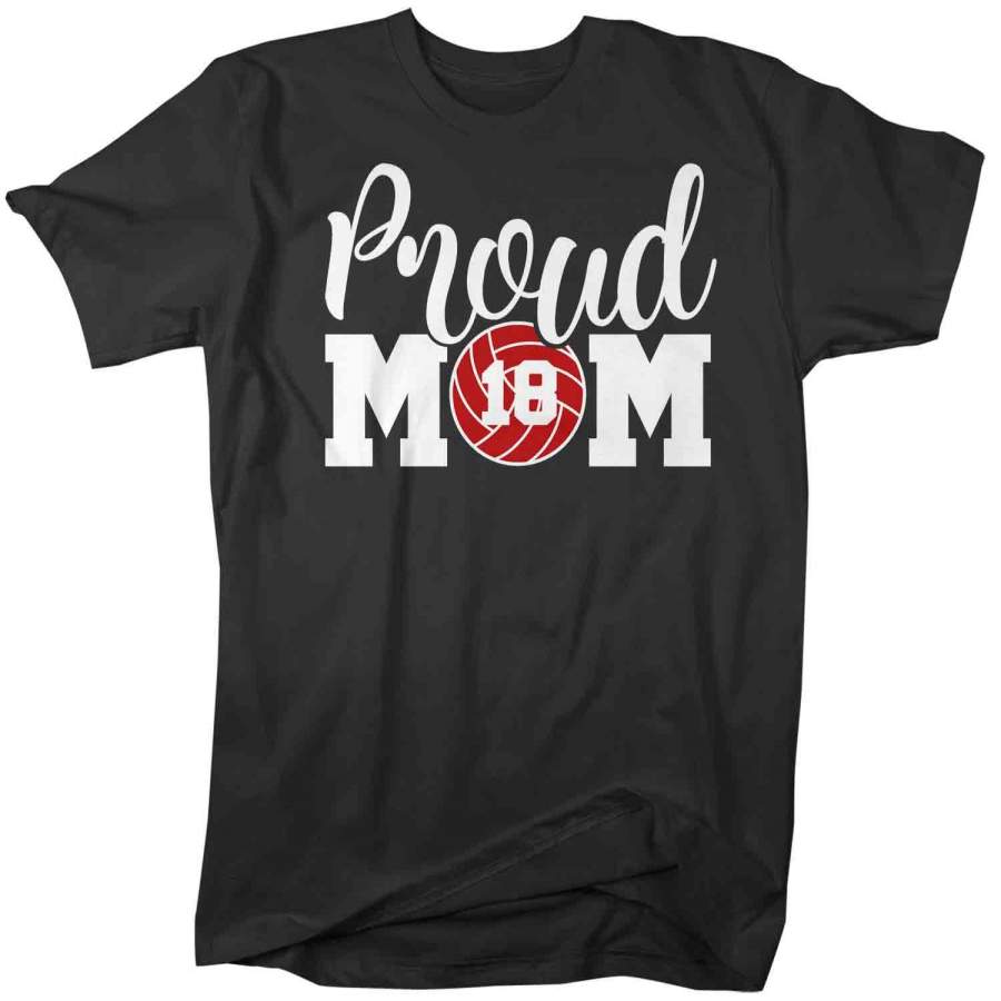 Men’s Personalized Volleyball Mom T Shirt Proud Volleyball Mom Shirts Volleyball Mom Shirt Personalized Shirts
