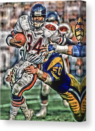 Walter Payton Chicago Bears Art 4 Joe Hamilton Canvas Print