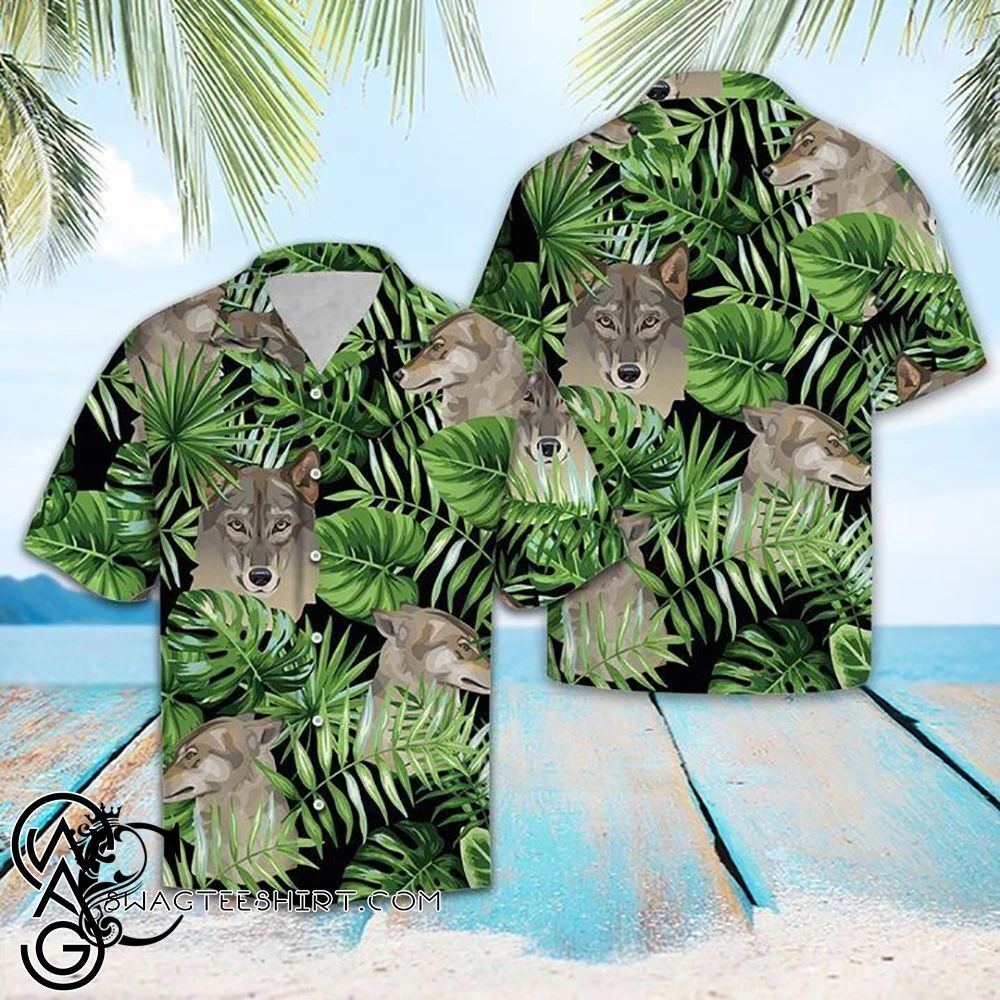 Beach Shirt Tropical Wolf Hawaiian Shirt- Chillicothemall