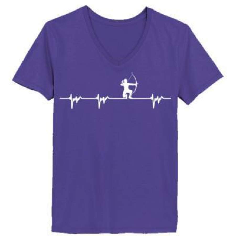 AGR Archery Heart Beat – Ladies’ V-Neck T-Shirt