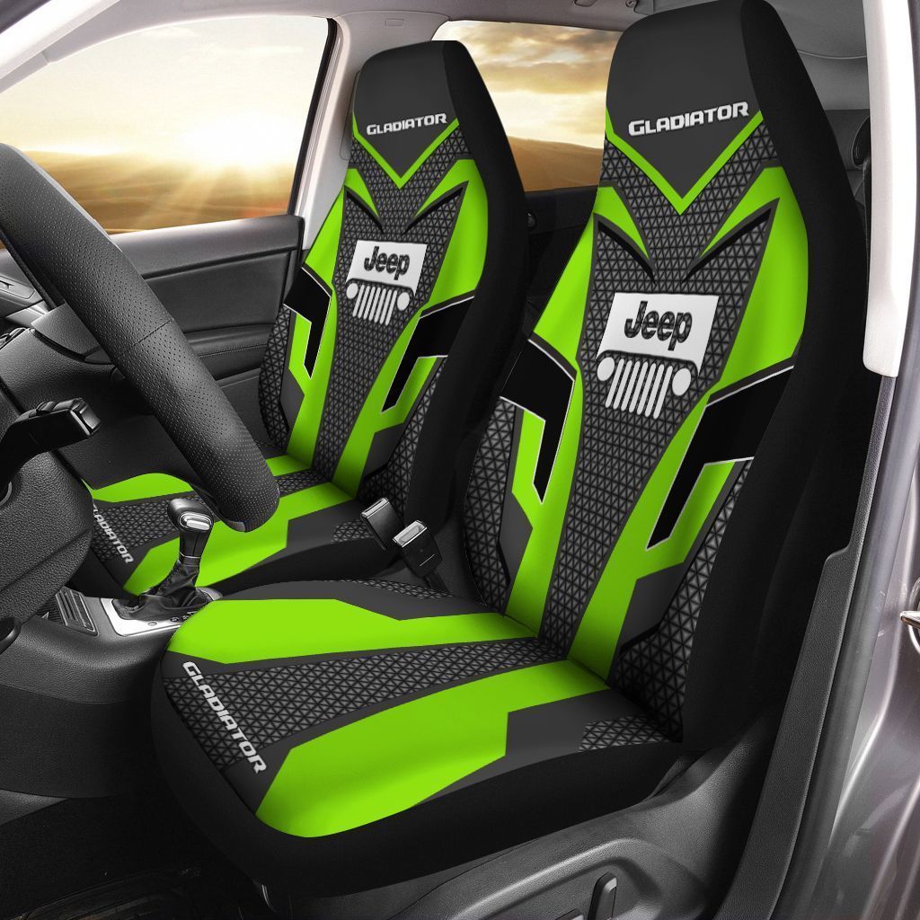 Jeep Gladiator Ttt-Ht Car Seat Cover (Set Of 2) Ver2 (Vivid Green)