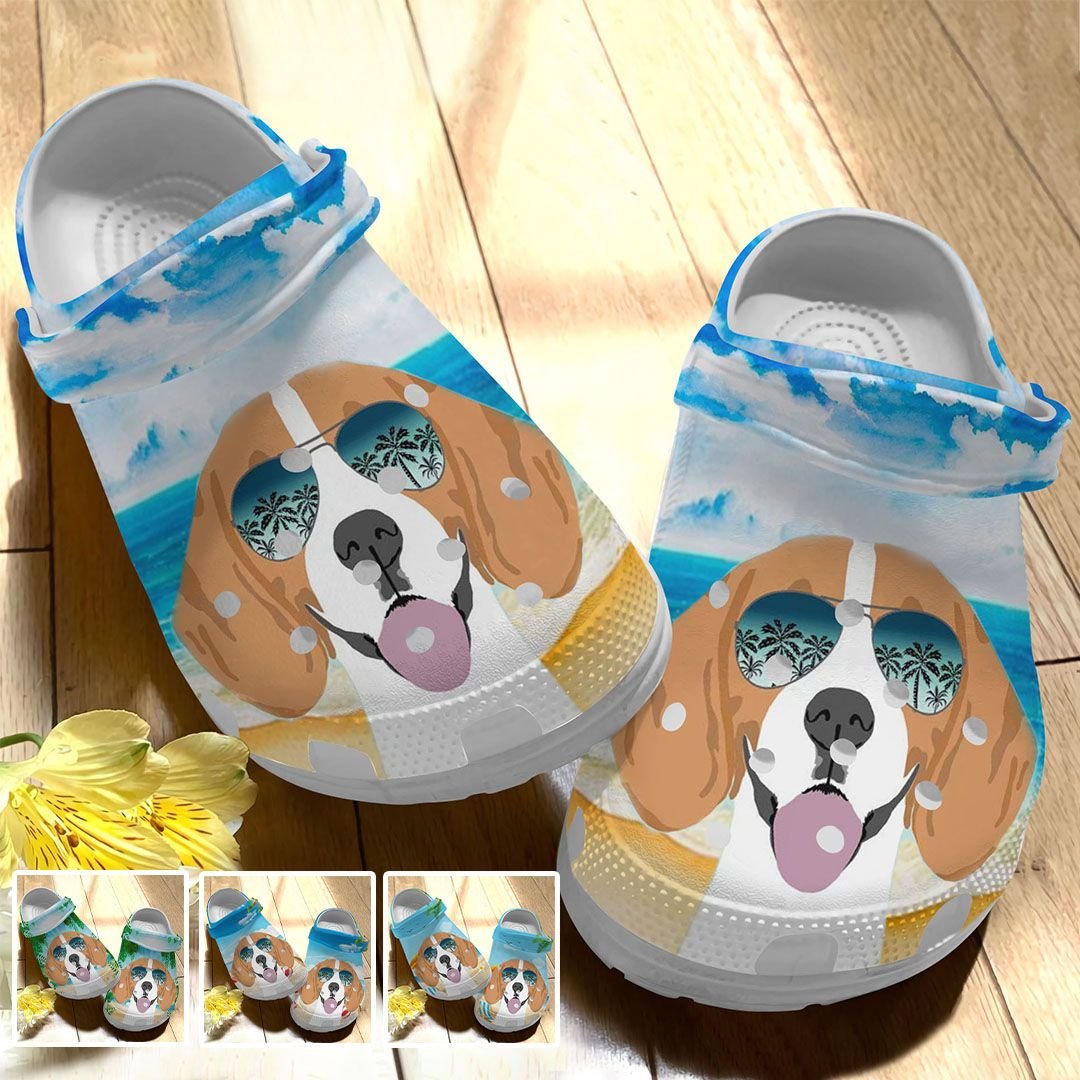 Beagle Personalize Clog, Custom Name, Text, Fashion Style For Women, Men, Kid, Print 3D Summer Vibe