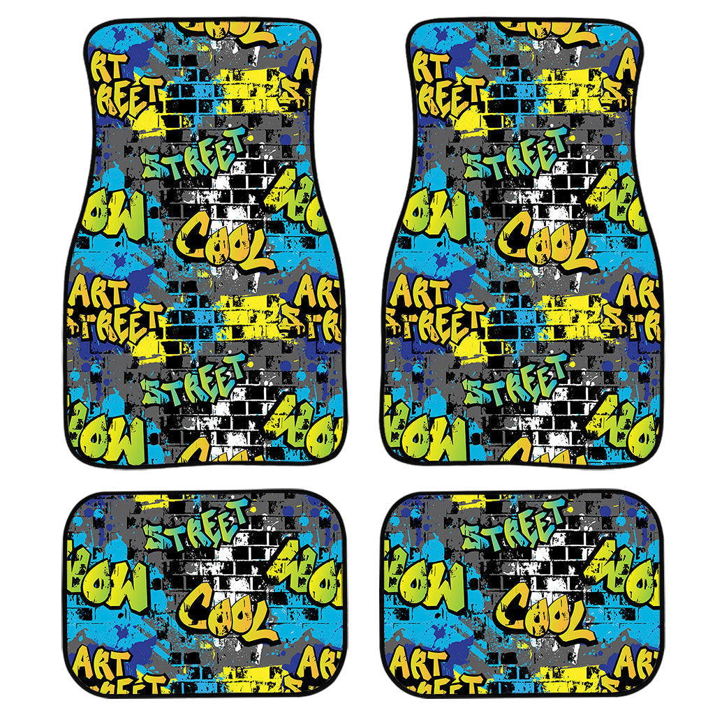 Graffiti Wall Print Front And Back Car Floor Mats, Front Car Mat