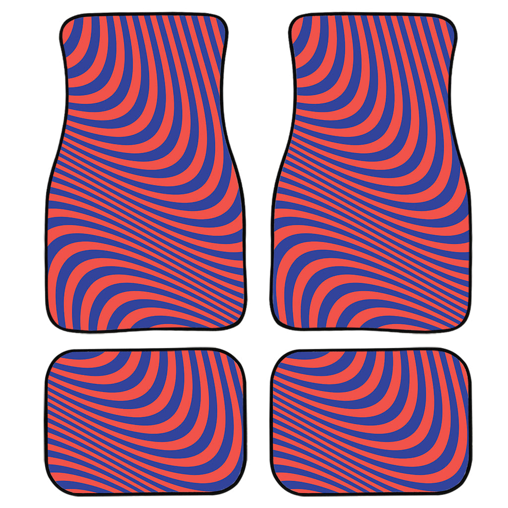 Psychedelic Illusion Print Front And Back Car Floor Mats, Front Car Mat