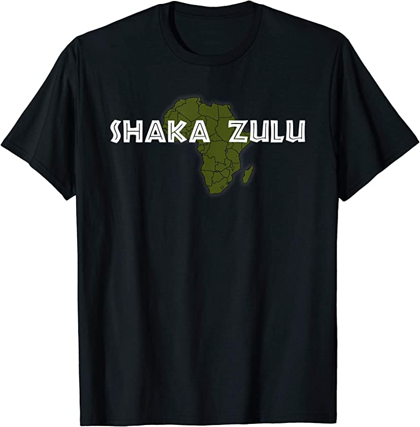 Retro King Shaka Zulu TShirt Art- Black Pride African King T-Shirt