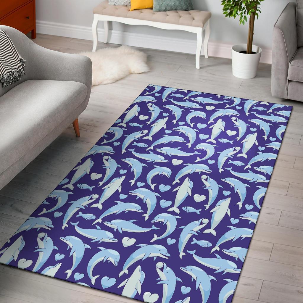 Dolphin Smile Print Pattern Area Rugs