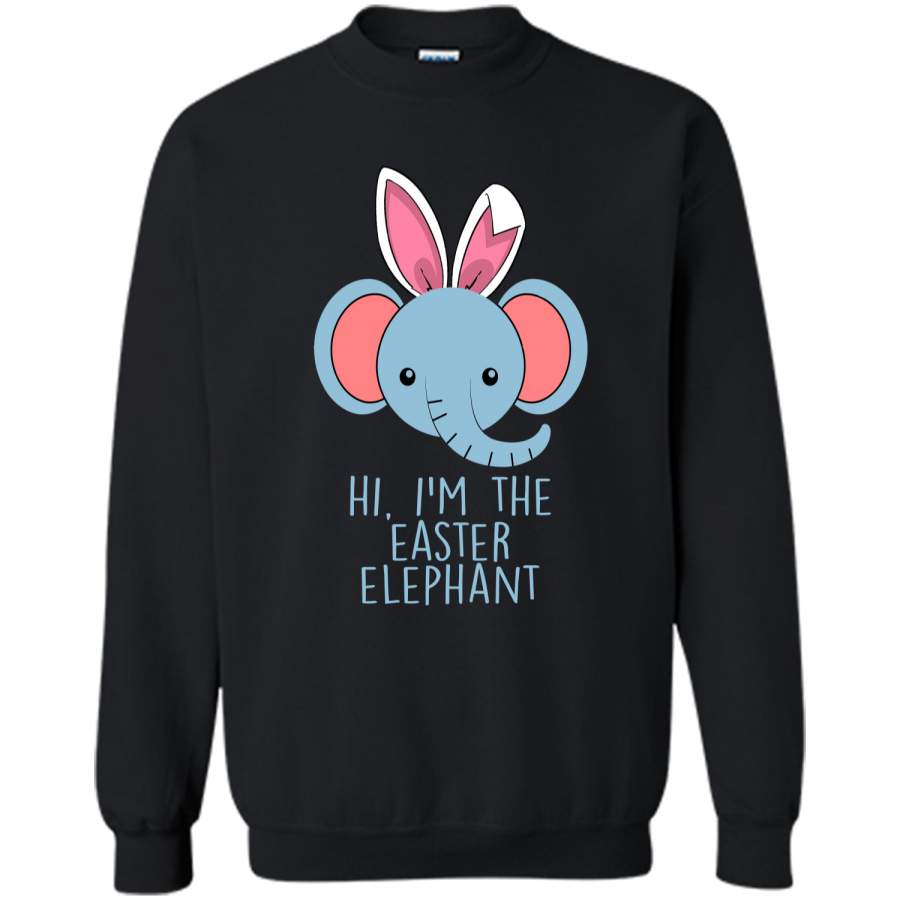 Cute and funny bunny elephant Easter bunny shirt. Printed Crewneck Pullover Sweatshirt 8 oz