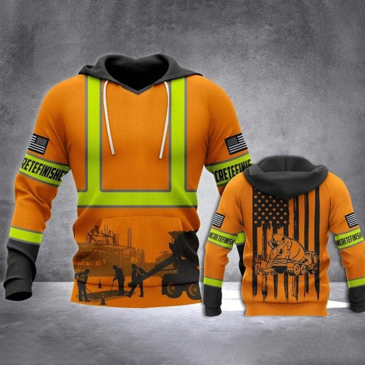 Us Concrete Finisher Safety 3D Printed Shirts