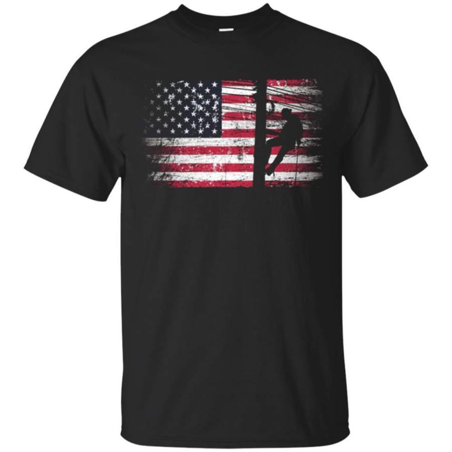 AGR Lineman American Flag I Am A Lineman Tshirt Jaq T-shirt