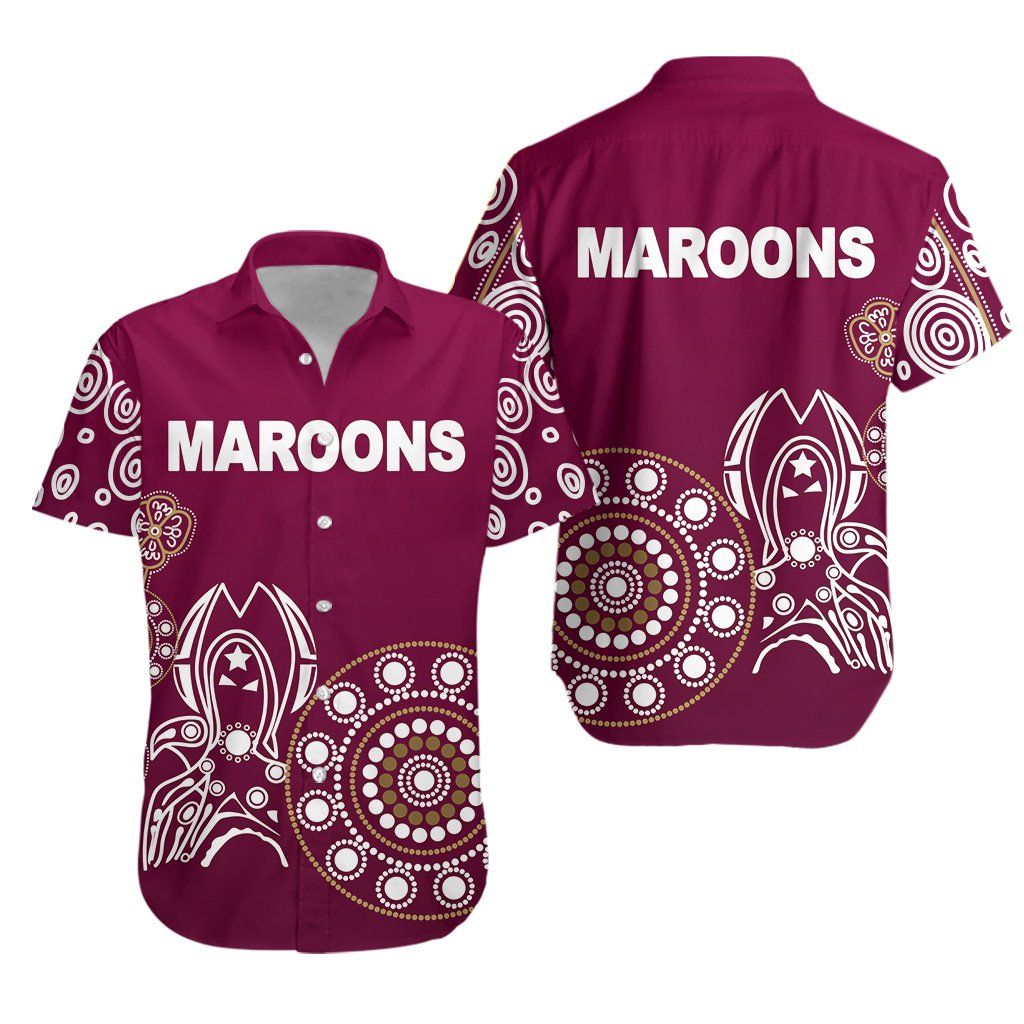 Queensland Hawaii Shirt Maroons Simple Indigenous Ha8796