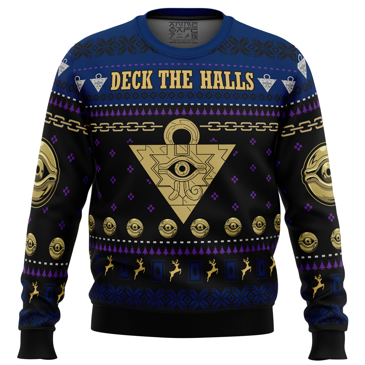 Yugioh Deck The Halls Ugly Christmas Sweater